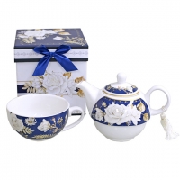 Tea for 1 Blue Tea Pot Set