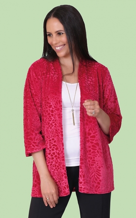 Embossed Velour Cardigan