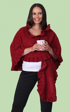 Ruffled Edge Fleece Cape