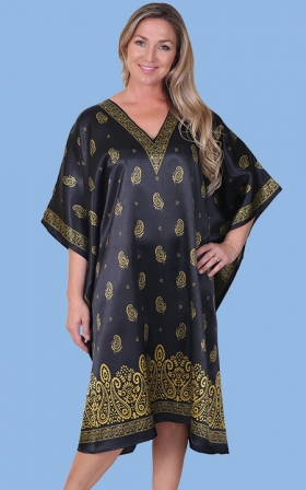 V-Neck Paisley Caftan