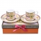 Set of 2 Pink Espresso Cups & Saucers