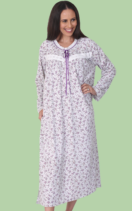 Purple Ditsy Print Nightgown