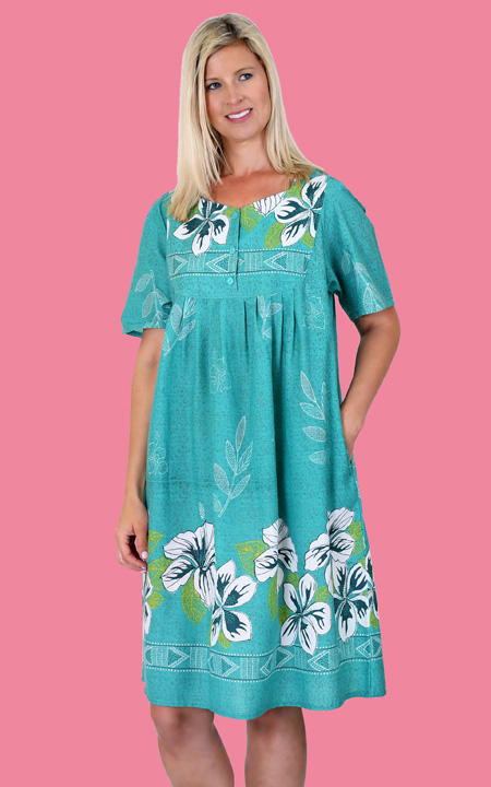 Health Pride - Jade Border Print Patio Dress