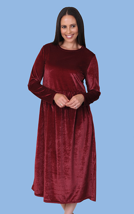 Health Pride - Long Sleeve Velour Dress