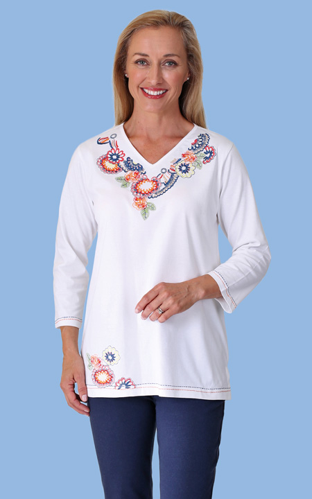 Floral Embroidered Top