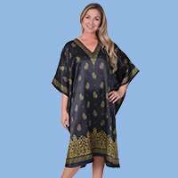 V-Neck Paisley Caftan