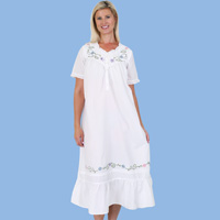 Floral Embroidered Nightgown