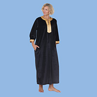 Gold Trim Velour Robe